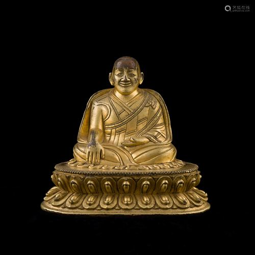 GILT BRONZE BUDDHIST NGAGWANG TRINLE GYATSO