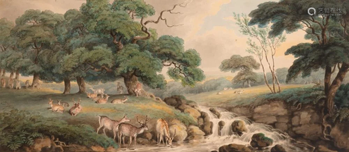 Samuel Howitt English, 1756-1822 Deer Drinking from a