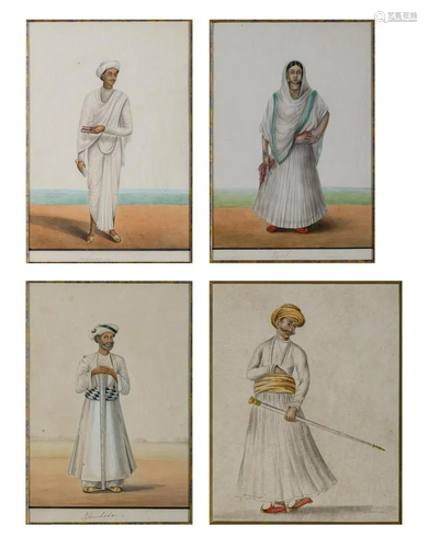 Indian School 19th Century Costume Drawings