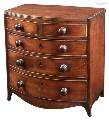 George III Mahogany Miniature Chest of Drawers