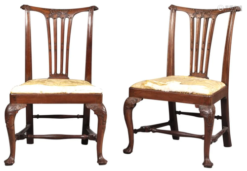 Pair of Irish George II Mahogany Side Chairs