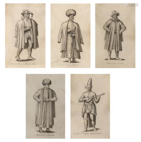 French School Early 18th Century Figures in Exotic