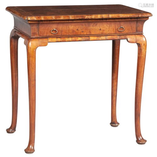 George II Burr and Figured Walnut Side Table