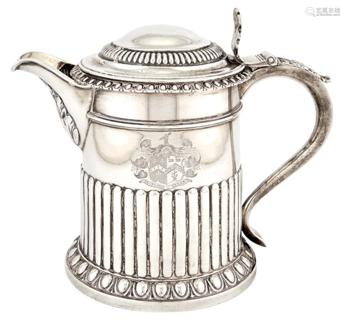 George III Sterling Silver Covered Flagon