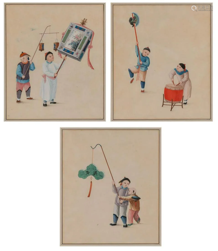 China Trade School Circa 1790 Three Works