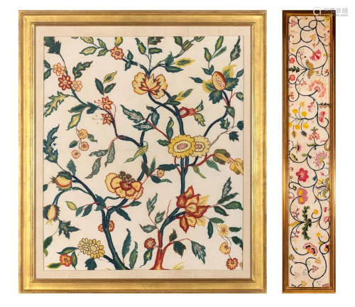 Embroided Floral Panel; Together with an English