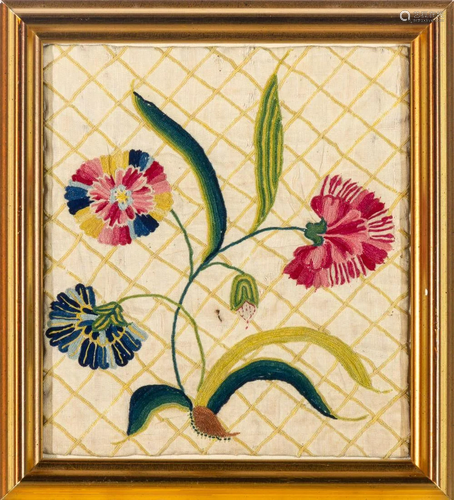 Crewelwork Floral Panel