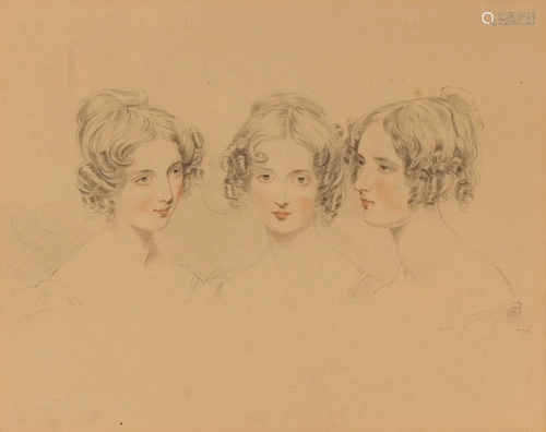 English School 19th Century Three Ladies