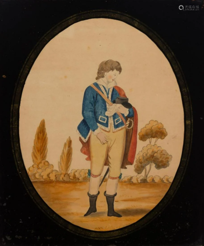 English School 19th Century A Young Man in Military