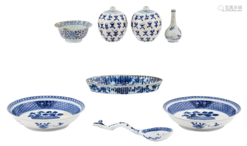 A Group of Small Blue and White Porcelain Items