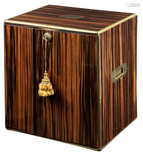 William IV Brass-Bound Calamander Table Cabinet