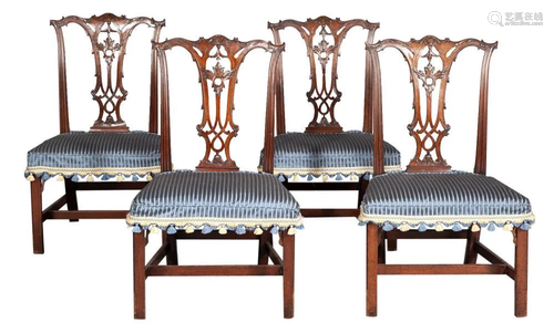 Set of Four George III Mahogany Side Chairs