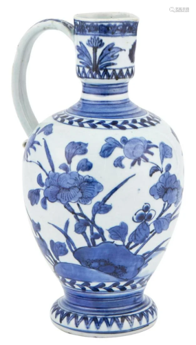 A Japanese Blue and White Arita Porcelain Ewer
