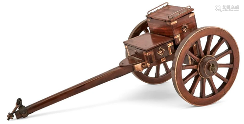 Metal-Bound Mahogany Model of a Caisson