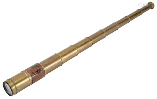 English Leather-Bound Brass Telescope