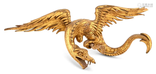 English Giltwood Dragon Ornament