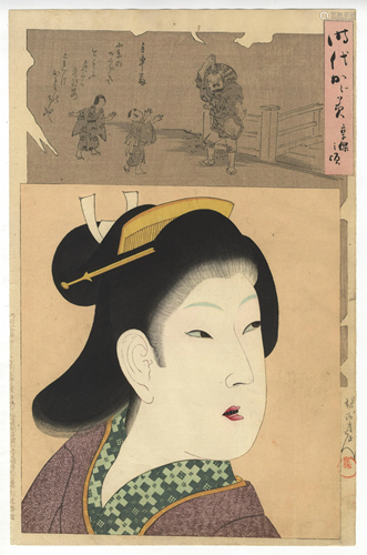 Chikanobu, Married Woman, Japanese Woodblock Print