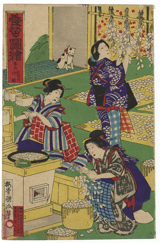 Kunimasa, Beauty Kimono, Japanese Woodblock Print