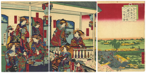 Toyokuni IV and Shosai, Japanese Woodblock Print