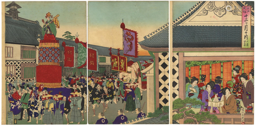 Chikanobu, Sanno Festival, Japanese Woodblock Print