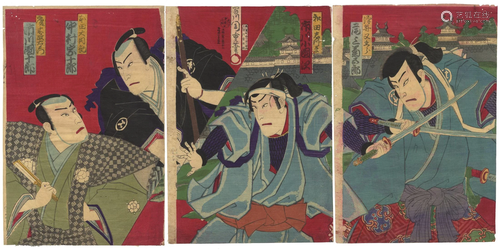 Chikashige, Meiji Kabuki, Japanese Woodblock Print