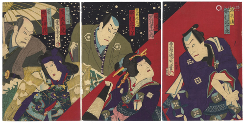 Kunichika, Theatre, Kabuki, Japanese Woodblock Print