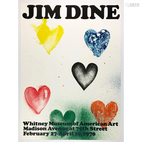 JIM DINE (AMERICAN 1935- ) WHITNEY MUSEUM, SIX HEARTS