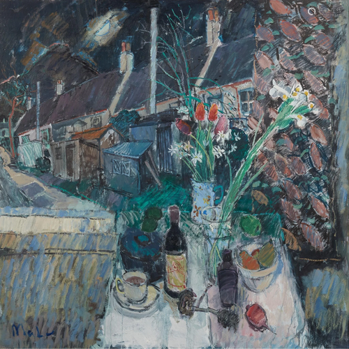 Â§ DONALD MANSON (SCOTTISH 1948-) NIGHT WINDOW