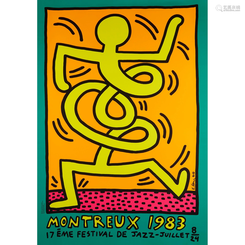 KEITH HARING (AMERICAN 1958-1990) MONTREUX JAZZ POSTER