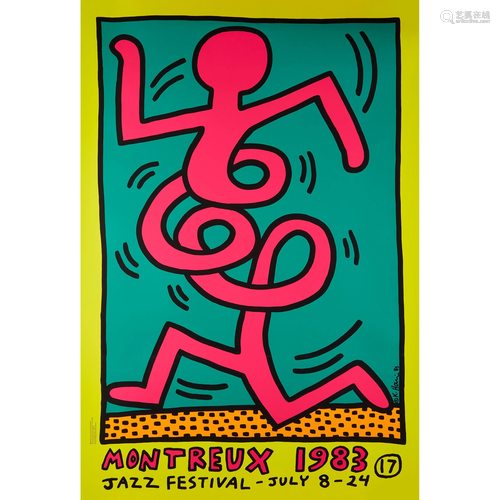 KEITH HARING (AMERICAN 1958-1990) MONTREUX JAZZ POSTER