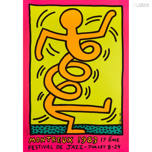 KEITH HARING (AMERICAN 1958-1990) MONTREUX JAZZ POSTER