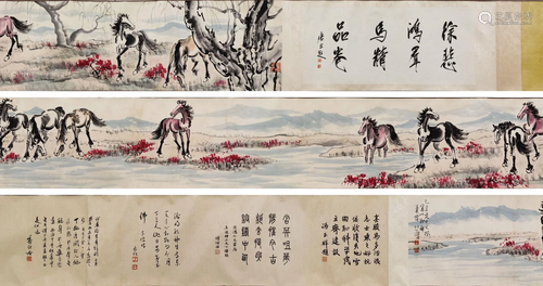 A CHINESE PAINTING OF HORSES