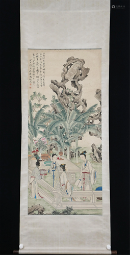 A CHINESE PAINTING OF LADIES