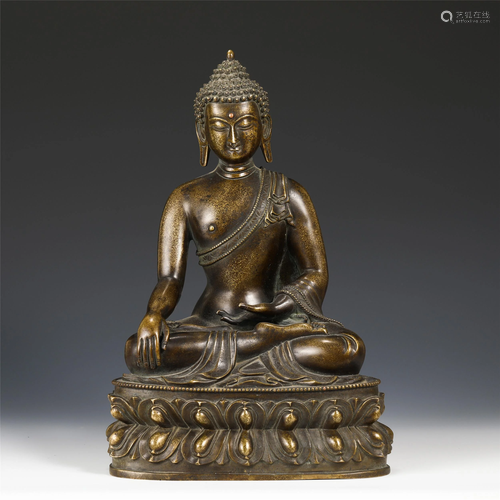 A CHINESE BRONZE SAKYAMUNI