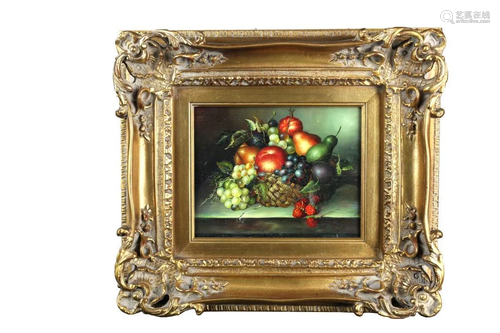 GILT FRAMED OIL ON CANVAS PAINTING OF STILL LIFE