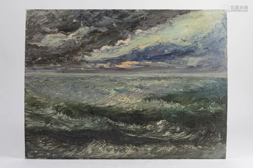 OIL PAINTING OF AN OCEAN