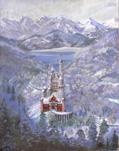 OIL PAINTING OF A CASTLE