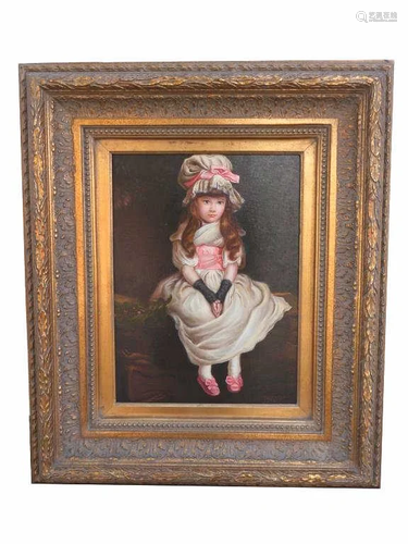 PORTRAIT PAINTING OF A SEATED YOUNG GIRL