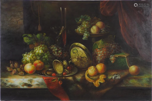 STILL LIFE OIL PAINTING BY CARL RONNEY