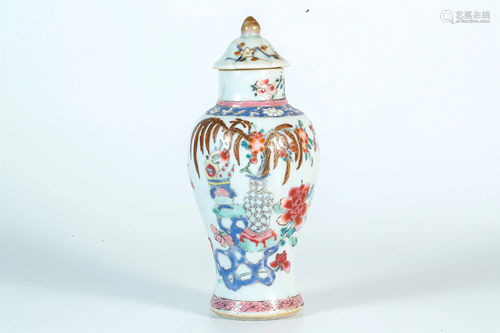 A Famille-Rose 'Floral' Jar and Cover