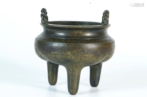 A Bronze Handled Incense Burner