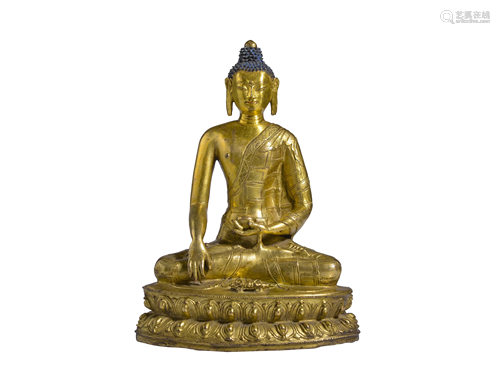 A Gilt-Bronze Figure of Gautama Buddha