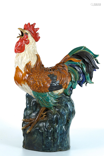 A 'Shiwan Yao' Porcelain Figure of Rooster