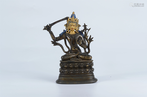 A Bronze Figure of Manjushri , Zhol Village Style