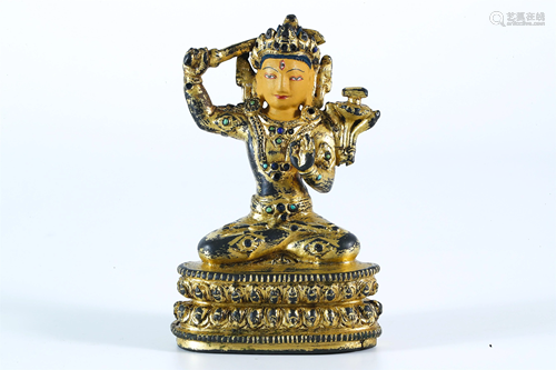 A Bronze Figure of Manjushri