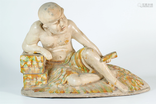 A Porcelain Figure of Arhat