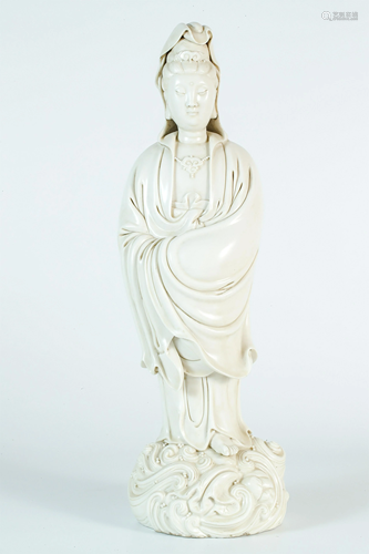 A White-glazed Figure of Guanyin