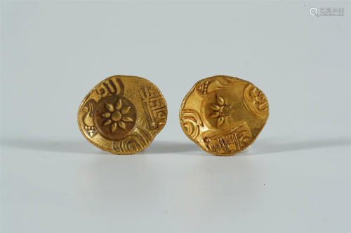 A Pair of Yellow Gold Coins