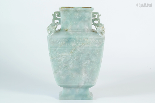 A Jadeite Quadrate Vase