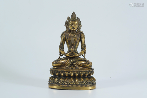 A Bronze Figure of Amitayus, period of Yongle, Ming